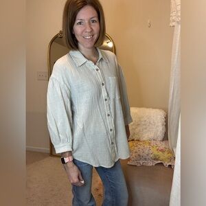 Davi & Dani Khaki button down